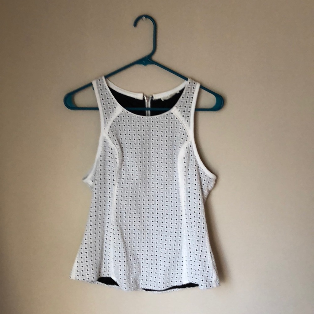White peplum top